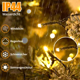GRESONIC Kerstboomverlichting Waterdicht Clusterlichtsnoer 350 LED — miniatuur 4