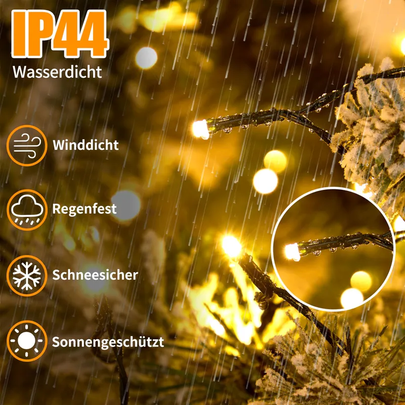 GRESONIC Kerstboomverlichting Waterdicht Clusterlichtsnoer 350 LED — foto 4