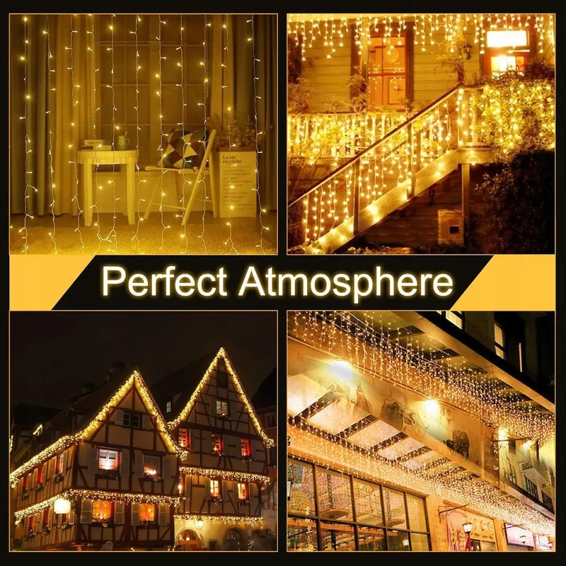 TARGETONE LED Lichtgordijn Warm Wit Buiten 10M 352 LED IP44 — foto 4