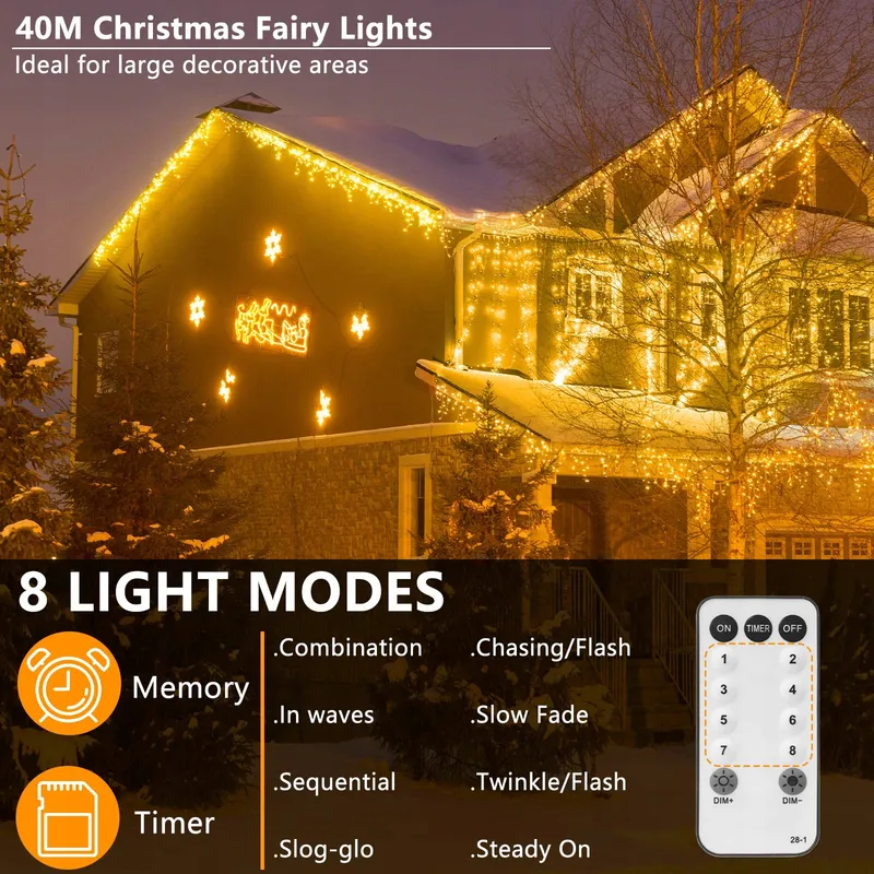 YAGOPAL Kerstverlichting Buiten Lichtsnoer 40M 320 LED — foto 2
