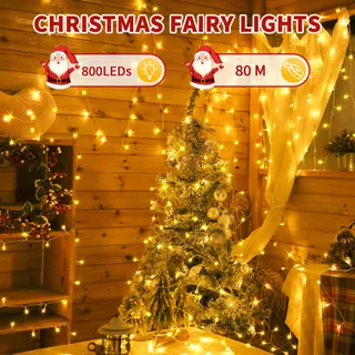 AURIOSTAR Kerstverlichting Buiten Lichtsnoer 80M 800 LED — miniatuur 2