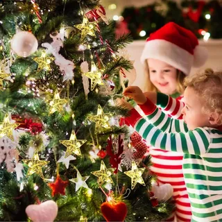 ALUUSY LED Lichtgordijn Sterren Kerst 3M 120 LED — miniatuur 9