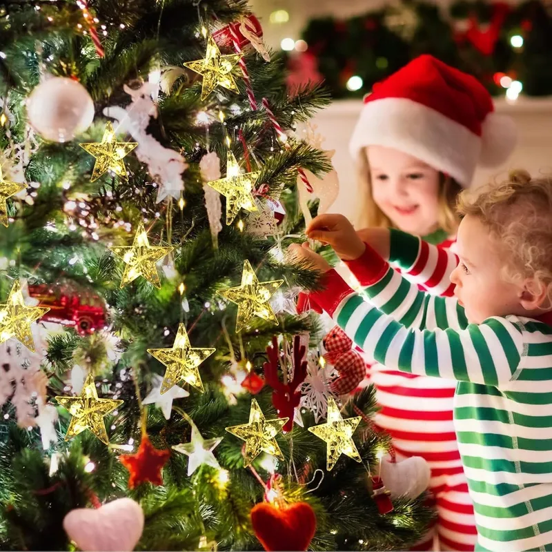 ALUUSY LED Lichtgordijn Sterren Kerst 3M 120 LED — foto 9