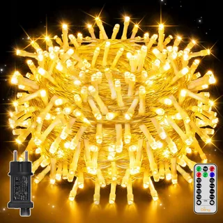 OLLNY Kerstverlichting Warmwit met Afstandsbediening 20M 200LED — miniatuur 1