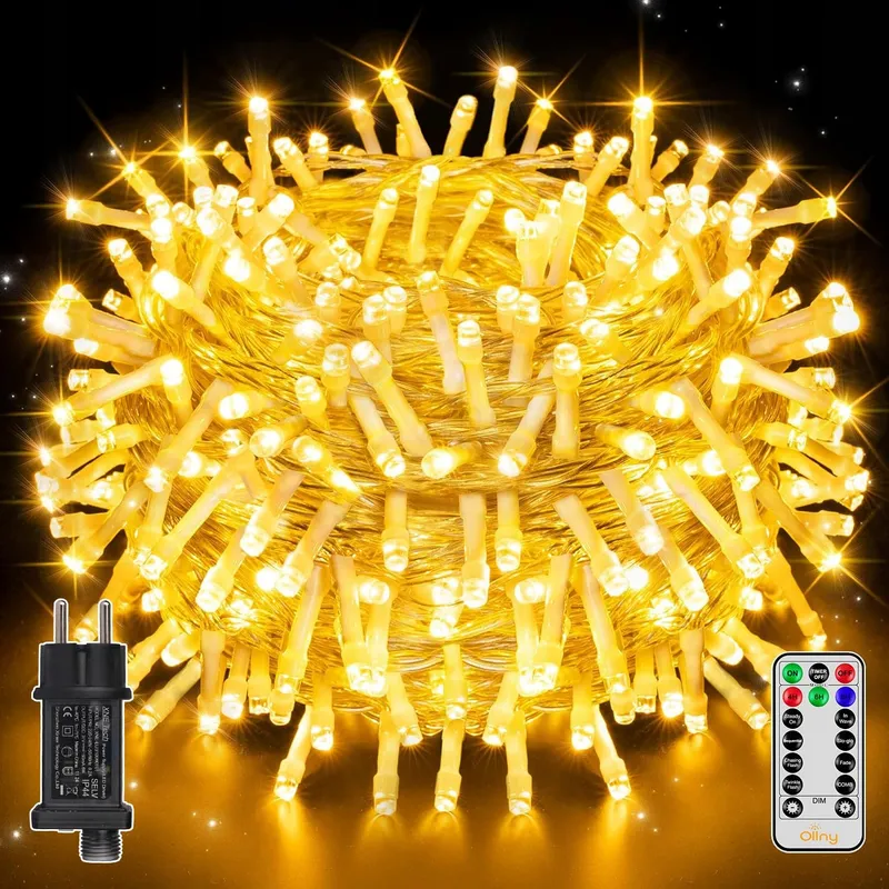 OLLNY Kerstverlichting Warmwit met Afstandsbediening 20M 200LED — foto 1