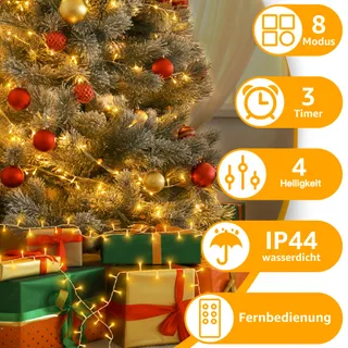 OLLNY Kerstverlichting Warmwit met Afstandsbediening 20M 200LED — miniatuur 3