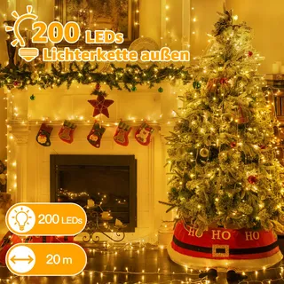 OLLNY Kerstverlichting Warmwit met Afstandsbediening 20M 200LED — miniatuur 2