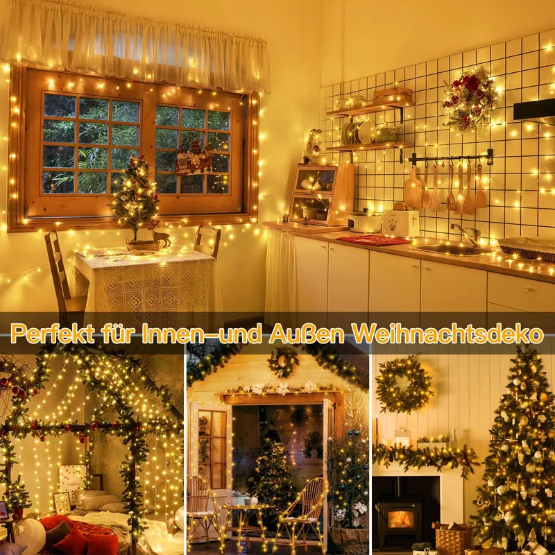 OLLNY Kerstverlichting Warmwit met Afstandsbediening 20M 200LED — foto 7
