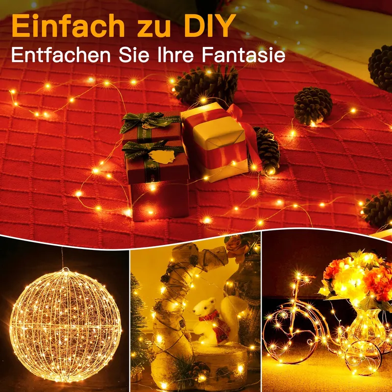 OLLNY LED Lichtketting Koperdraad Waterdicht 5M 50 LED Kerst — foto 4