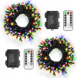 LYNNON LED Lichtketting Batterij Kleurrijk 2 Stuks 100 LED Buiten — miniatuur 1
