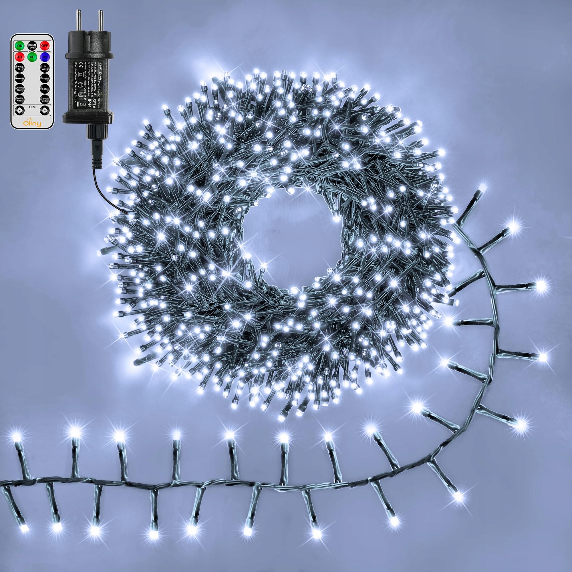 OLLNY Lichtsnoer Buiten Kerst IP44 1000 LED 15M