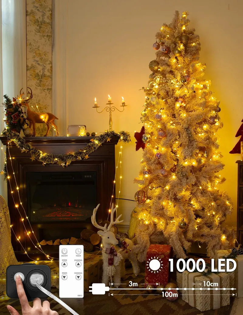 BESCOST LED Lichtketting Buiten 100M 1000 LED Afstandsbediening — foto 3