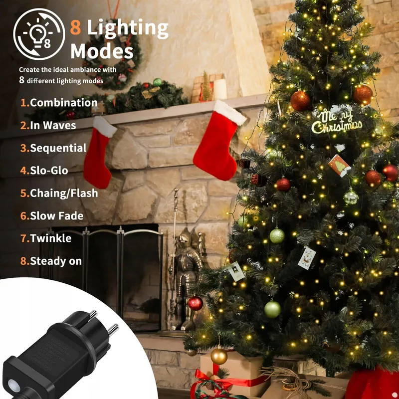 BOLWEO Kerstboom Lichtketting Warm Wit 2M 400 LED — foto 4