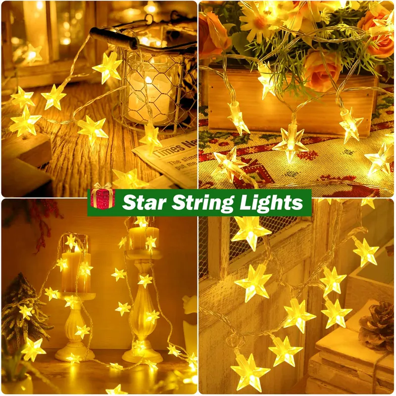 CSHARE LED Sterrenlichtsnoer Batterij 6M 40LED Kerst — foto 7