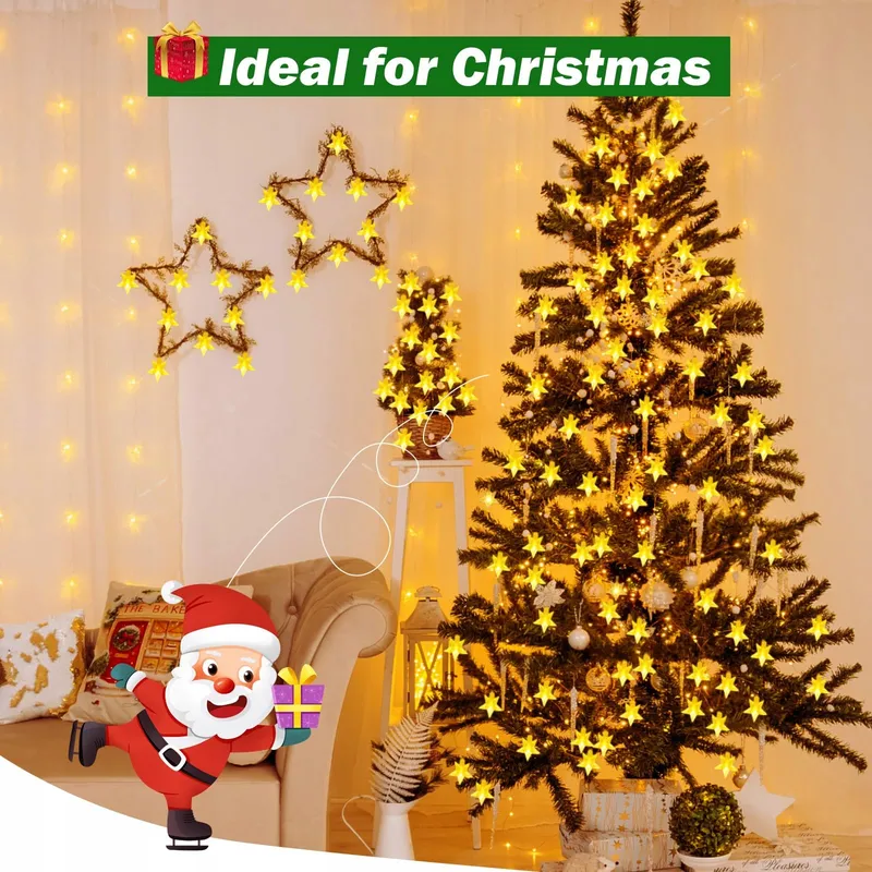 CSHARE LED Sterrenlichtsnoer Batterij 6M 40LED Kerst — foto 4