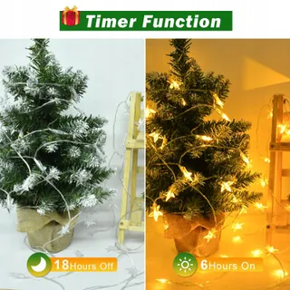 CSHARE LED Sterrenlichtsnoer Batterij 6M 40LED Kerst — miniatuur 3