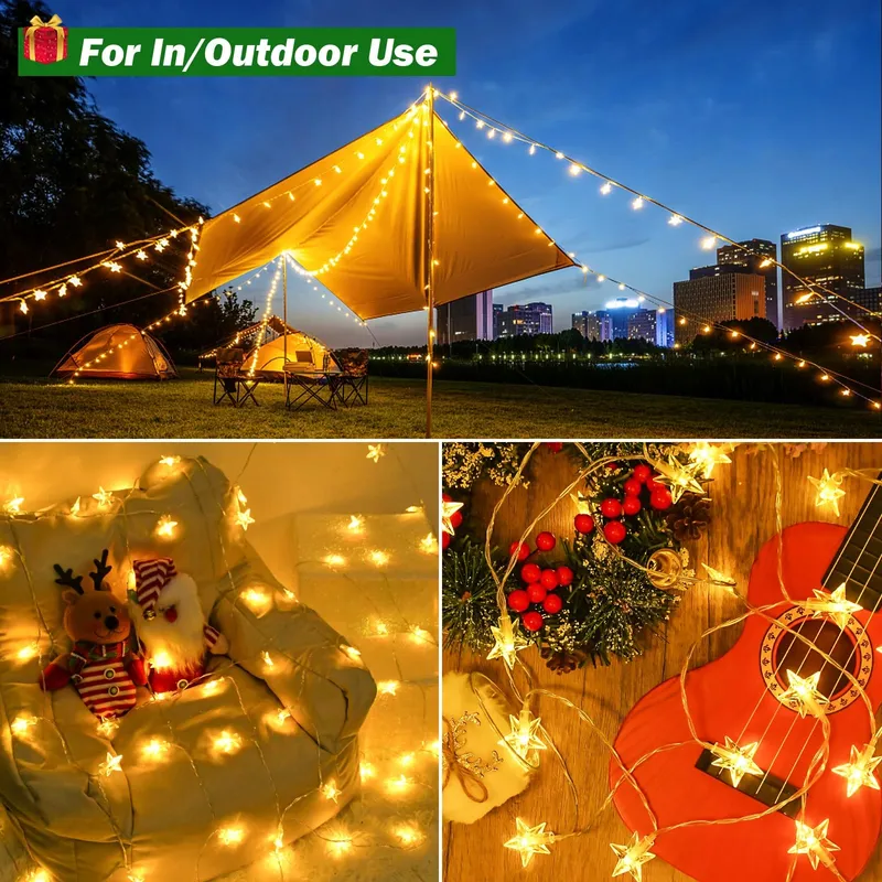 CSHARE LED Sterrenlichtsnoer Batterij 6M 40LED Kerst — foto 6