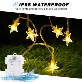 CSHARE LED Sterrenlichtsnoer Batterij 6M 40LED Kerst — miniatuur 2