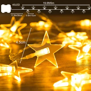 ISISYU Sterrenlichtketting Kerst Op Batterijen Waterdicht 40 LED 6M — miniatuur 5