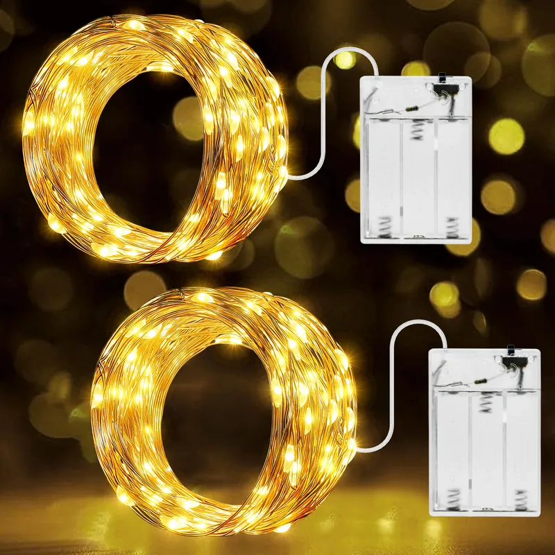 OLLNY LED Lichtketting Koperdraad 2 Stuks 10M 100 LED Kerst — foto 1