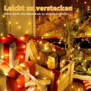OLLNY LED Lichtketting Koperdraad 2 Stuks 10M 100 LED Kerst — miniatuur 4