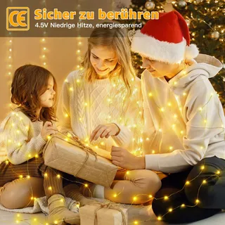 OLLNY LED Lichtketting Koperdraad 2 Stuks 10M 100 LED Kerst — miniatuur 6