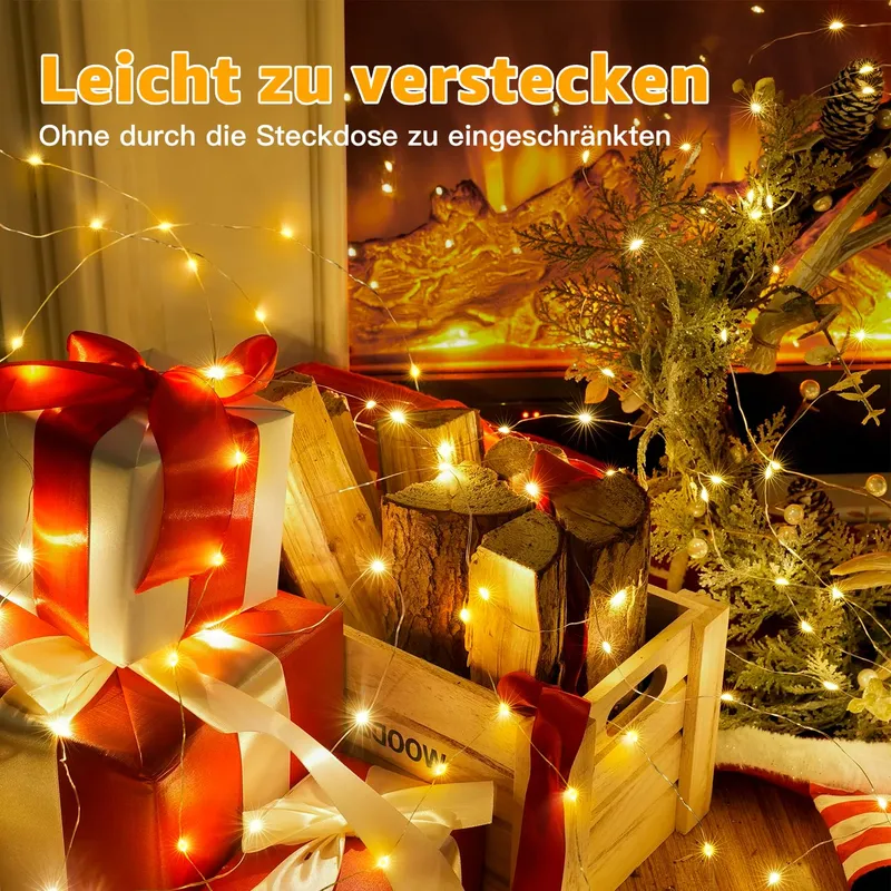 OLLNY Lichtsnoer Waterdicht Kerst IP44 10M 100 LED — foto 4