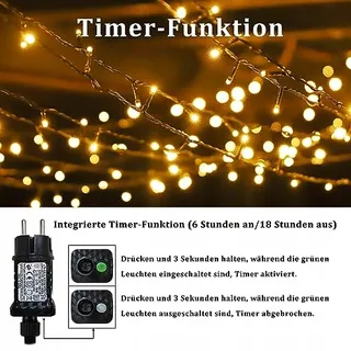 YOSION Kerstverlichting Kerstboom 12 Modi Timer 200 LED — miniatuur 3