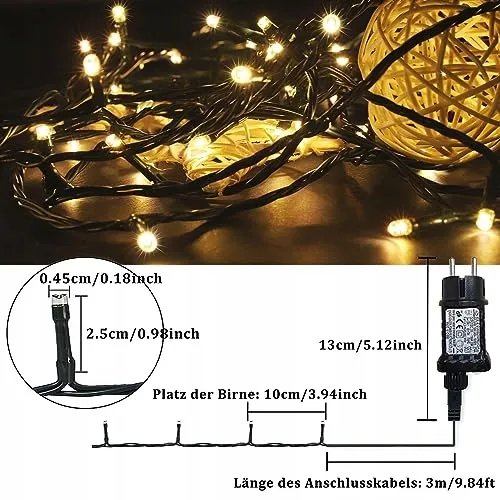 YOSION Kerstverlichting Kerstboom 12 Modi Timer 200 LED — foto 6