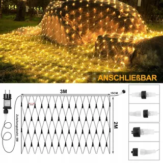 JOYCOME Verlichtingsnet Buiten 3x2m 200 LED 8 Standen — miniatuur 3