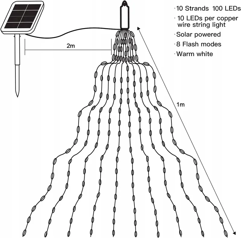 JOYCOME Solar Lichtgordijn 1M 100 LED — foto 3