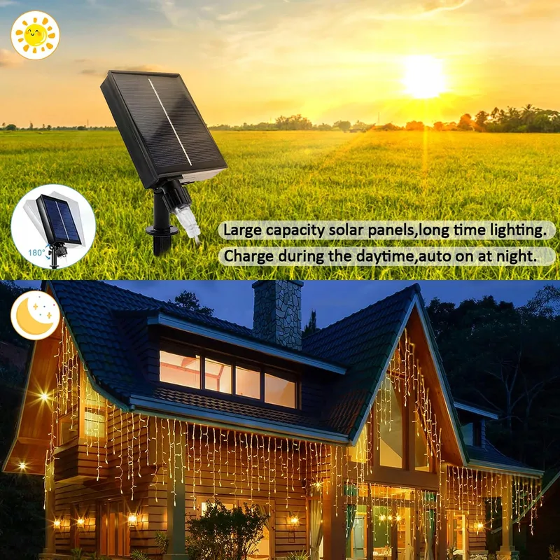 MICACORN Solar Lichtgordijn Buiten 8M 264 LED — foto 2