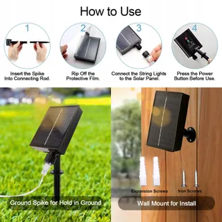 MICACORN Solar Lichtgordijn Buiten 8M 264 LED — miniatuur 5
