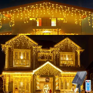 MICACORN Solar Lichtgordijn Buiten 8M 264 LED — miniatuur 1