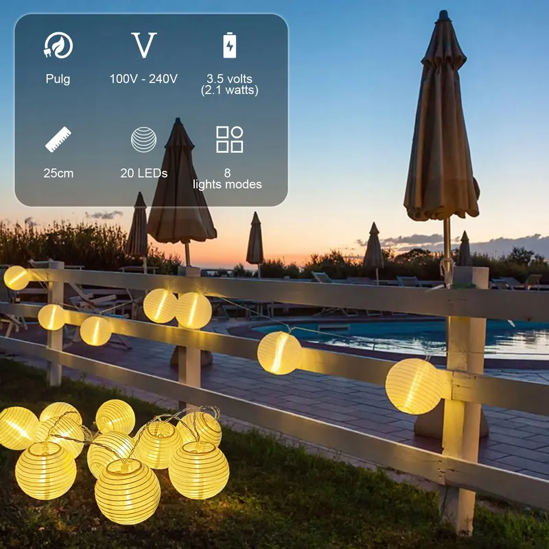 BIGZOM LED Lampionnen Lichtsnoer Waterdicht 5M 20LED — foto 2