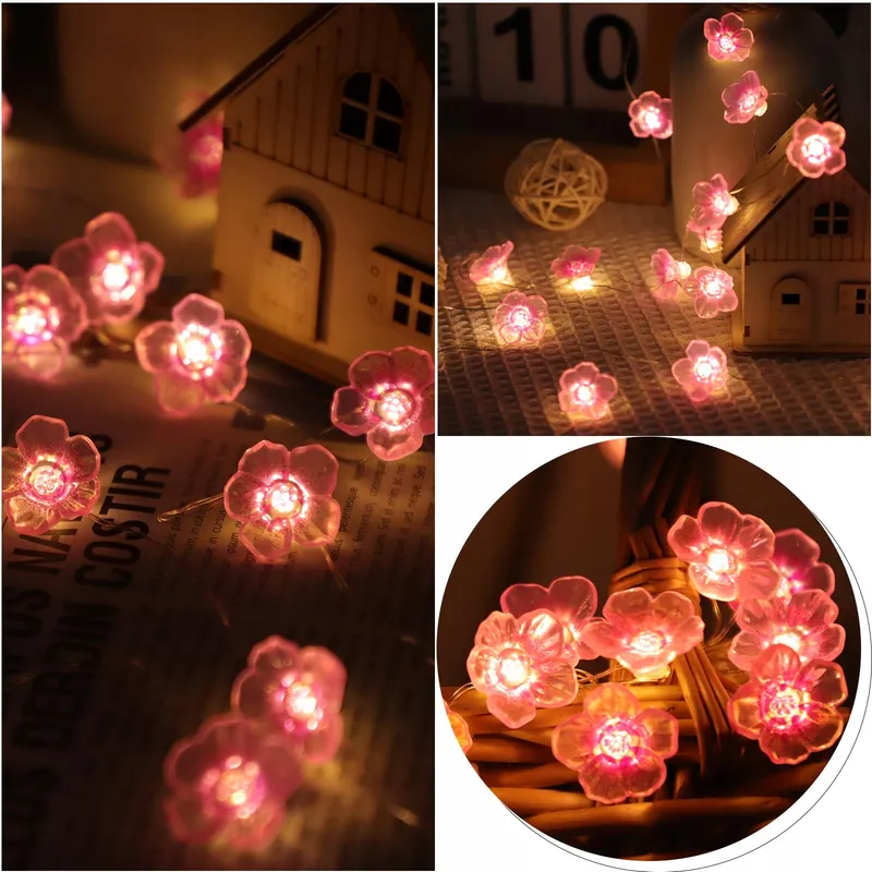 A.BIGWHALE LED Bloemenlichtsnoer Batterij 20 LED 2M — foto 6