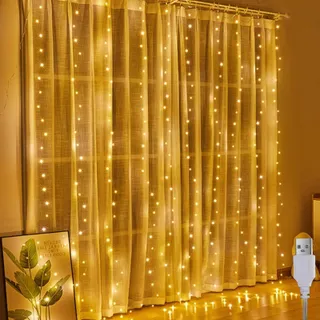A.BIGWHALE Lichtgordijn Decoratief 2x2m 200LED — miniatuur 1