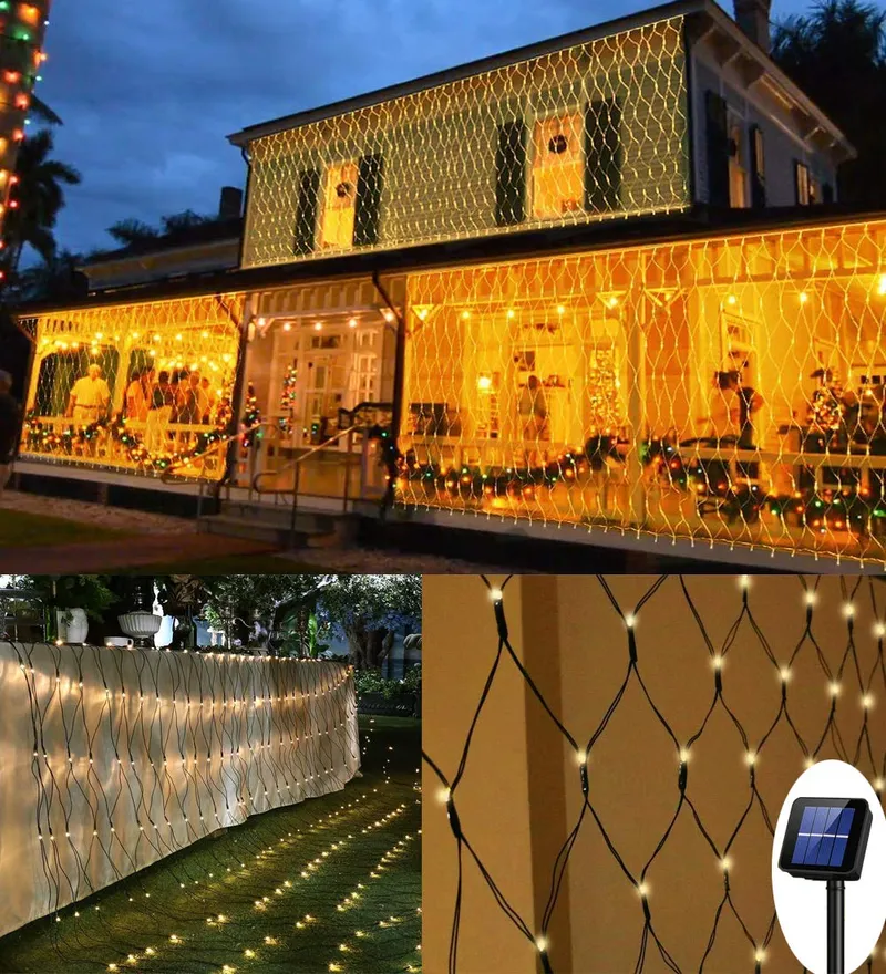 TIYUPA Solar Lichtnet 3x2m 200 LED 8 Modi Weerbestendig — foto 1
