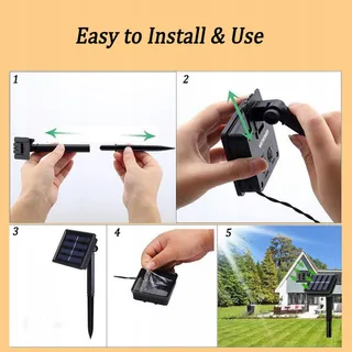 TIYUPA Solar Lichtnet 3x2m 200 LED 8 Modi Weerbestendig — miniatuur 5