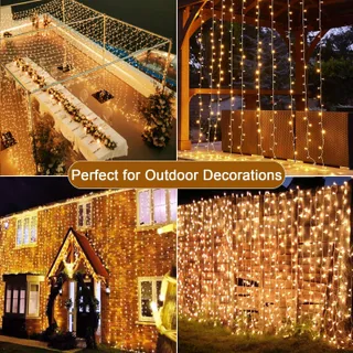 JOYCOME Lichtgordijn Decoratief Waterdicht 3x3m 300LED — miniatuur 2