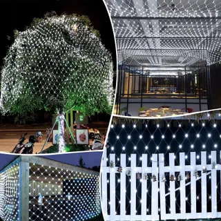 WOSKJXAS Solar LED Lichtnet Buiten 192 LED 2x3M — miniatuur 7