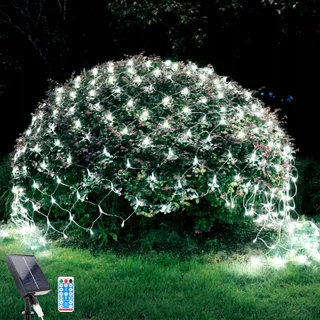 WOSKJXAS Solar LED Lichtnet Buiten 192 LED 2x3M — miniatuur 1