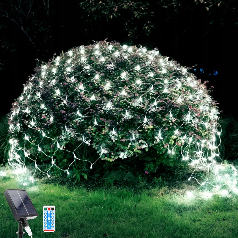 WOSKJXAS Solar LED Lichtnet Buiten 192 LED 2x3M — foto 1
