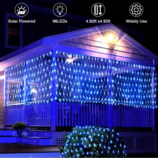 GHONLZIN Solar Verlichtingsnet Waterdicht met Afstandsbediening 1,5x1,5m — miniatuur 3