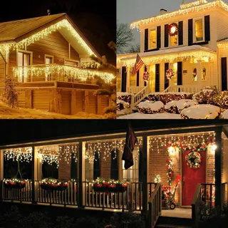 MEISION Lichtgordijn Buiten 10m 400 LED Waterdicht Kerst — miniatuur 7