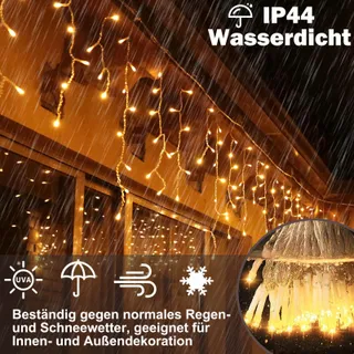 MEISION Lichtgordijn Buiten 10m 400 LED Waterdicht Kerst — miniatuur 4