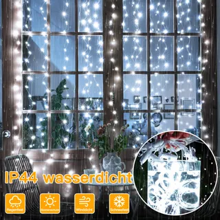 OLLNY LED Lichtgordijn Waterdicht Wit 3x3m 300 LED — miniatuur 5