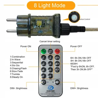 A.BIGWHALE LED Lichtsnoer Buiten 6M 20 LED Warmwit — miniatuur 5