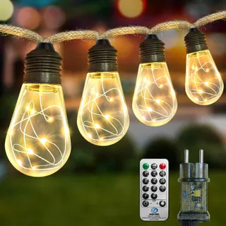 A.BIGWHALE LED Lichtsnoer Buiten 6M 20 LED Warmwit — miniatuur 1