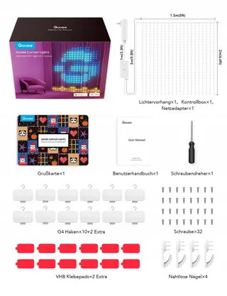 GOVEE LED Lichtgordijn 86 Modi Alexa 15x2m — miniatuur 8